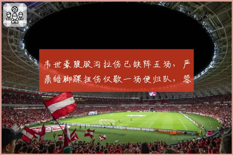 韦世豪腹股沟拉伤已缺阵五场，严鼎皓脚踝扭伤仅歇一场便归队，蓉城中场核心低效与高效康复对比